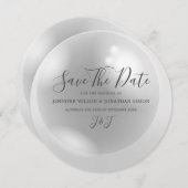 Elegant Pearl Simple Chic Save The Date (Voorkant / Achterkant)