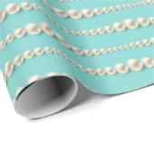 Elegant Pearl & Turquoise inpakpapier (Rol Hoek)
