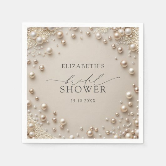 Elegant Pearl Vrijgezellenfeest Servet (Voorkant)