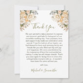 Elegant Pearl White en Ivoor Roos bruiloft Bedankkaart (Voorkant)