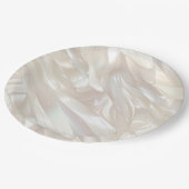 Elegant Pearl White Shell Abstract Papieren Bordje (Gekanteld)
