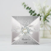 Elegant Pearl White Silver 50e verjaardag Kaart (Staand voorkant)