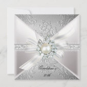 Elegant Pearl White Silver 50e verjaardag Kaart (Voorkant)