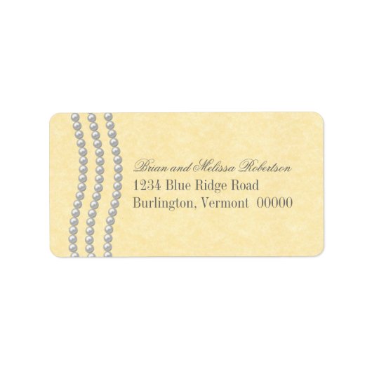 Elegant Pearls Adresetiketten, Ivory Etiket (Voorkant)