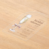 Elegant Pearls and Prosecco Arch Acryl Uitnodigingen (Laagn)