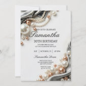 Elegant Pearls and Satin 30th Birthday Invitation (Devant)