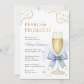 Elegant Pearls & Prosecco Bridal Shower Invitation (Devant)
