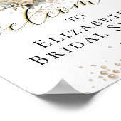 Elegant Pearls & Prosecco Script Affiche de bienve (Coin)