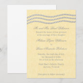 Elegant Pearls Wedding Invitation, Ivory Kaart (Voorkant / Achterkant)