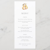Elegant Pears Bruiloft Menu (Voorkant)