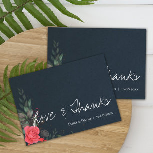 Elégant Pêche Orange Floral Amour & Merci Mariage