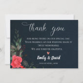 Elégant Pêche Orange Floral Amour & Merci Mariage (Dos)