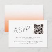 Elégant Pêche Orange Fuzz QR Code Mariage RSVP (Devant / Derrière)