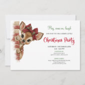 Elegant Peeking Reindeer Funny Cartoon Holiday Kaart (Voorkant)