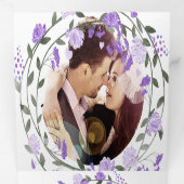 Elégant Peine violette Mariage Floral Tri-Fold (Intérieur en premier)