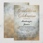 Élégant Peint Copper Graduation Party Invitation (Devant / Derrière)
