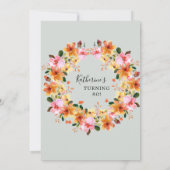 Elégant Peint Floral 60e anniversaire Invitation (Dos)