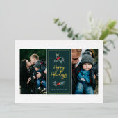 Elégant Peint Holly Deux Photo Joyeux Vacances (Debout devant)