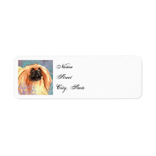 Elegant Pekingese Etiket (Voorkant)