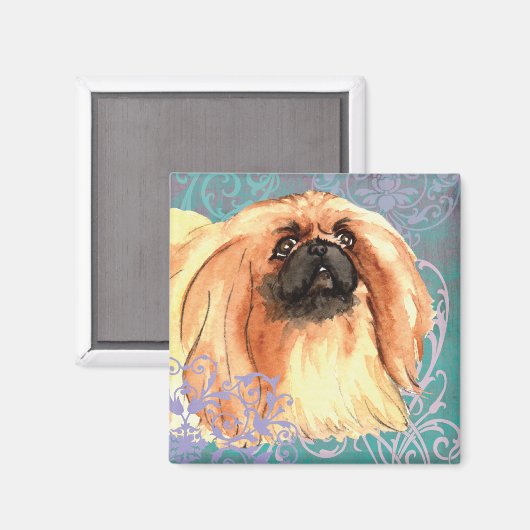 Elegant Pekingese Magneet (Voorkant / Achterkant)
