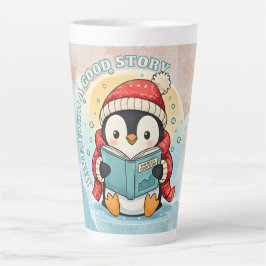 Elegant Penguin Reading Latte Art Coffee Mug Latte Mok