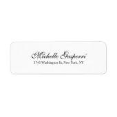 Elegant penseelscript effen zwart wit klassiek etiket (Voorkant)