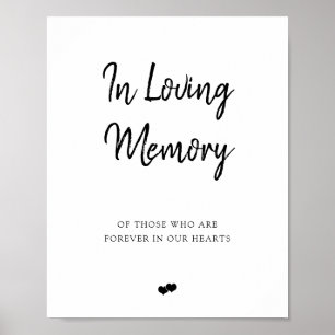 Elegant penseelscript in Loving Memory Wedding Sig Poster