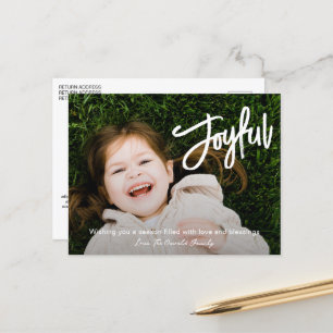 Elegant penseelscript Vrolijke moderne kerst Feestdagenkaart