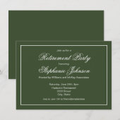 Elegant pensioen Donkergroen feest Kaart (Voorkant / Achterkant)