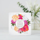 Elegant Peonies Fiançailles Invitation (Debout devant)