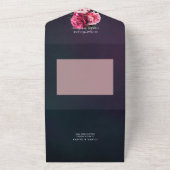 Elegant Peonies Gold Lijst Modern Weddenschap All In One Uitnodiging (Buitenkant)