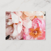 Elégant Peonies Roses - Carte de visite personnali (Dos)