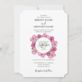 Elégant Peonies roses Invitations de mariage (Devant)