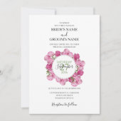 Elégant Peonies roses Invitations de mariage (Devant)