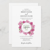 Elégant Peonies roses Invitations de mariage (Devant / Derrière)