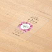 Elégant Peonies roses Invitations de mariage (Poser)