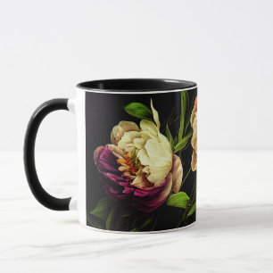 Elegant Peonies & Rozen Koffie-Mok Mok