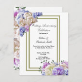 Elegant Peonies Wedding Jubileum Kaart (Voorkant / Achterkant)