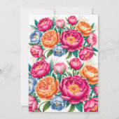 Elégant Peony Bouquet Couples Douche Invitation (Dos)