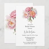 Elegant Peony Bouquet Vrijgezellenfeest Kaart (Voorkant / Achterkant)