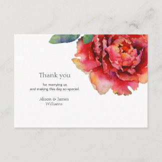 Elegant peony bruiloft bedankt je kaart