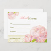 Elegant Peony Floral Business Gift Certificate (Voorkant / Achterkant)
