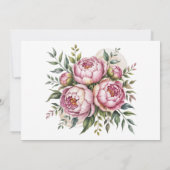 Elégant Peony Floral Wedding Cartes RSVP (Dos)