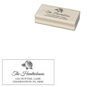 Elegant Peony Flower Adres Rubberstempel (Gestempeld)
