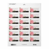 Elegant Peony Flower Art Typografie Etiket (Full Sheet)