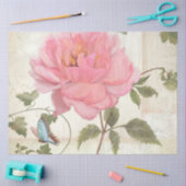 Elegant Peony Flower Butterfly Ephemera ontkoppeli Tissuepapier (Craft)