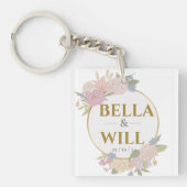 Elegant Peony Lily Roos Wedding Sleutelhanger (voorkant)