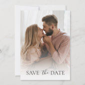 Elegant Peony Photo Save the Date Invitation Kaart (Achterkant)