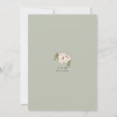 Elegant Peony Sage en Blush Wedding Save the Date (Achterkant)