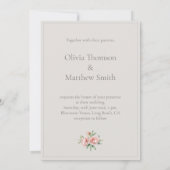 Elegant Peony Wedding Invitation with QR Code (Dos)